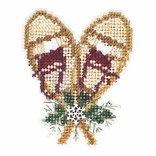 Snowshoes Beaded Counted Cross Stitch Christmas Ornament Kit Mill Hill 2015 Winter Holiday MH185303
