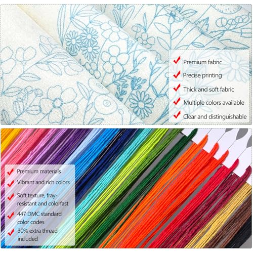 Zhenqing Christmas Red Truck Embroidery Kit for Beginners, Tree and Gifts Needlework Kit with Pre-Printed Fabric, Hoop, Threads & Tools (C0029) - style: Vintage Red Truck