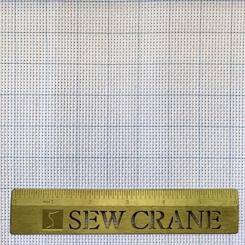 SewCrane 11CT Easy Count Aida Cotton Embroidery Fabric with Washable Grid Lines (59" W x 39" L) - size: 59"W x 39"L