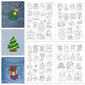 GLOBLELAND 4 Sheets Christmas Water Soluble Embroidery Pattern - color: Christmas