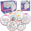 Embroidery Kit for Kids Ages 7-13 - 10 Pre-Stamped Beginner Patterns - color: 10 Embroidery kit