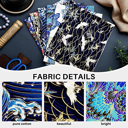 Japanese Style Fabric Squares Fat Quarters Cotton Bundle, Bright Style - color: Bright Style