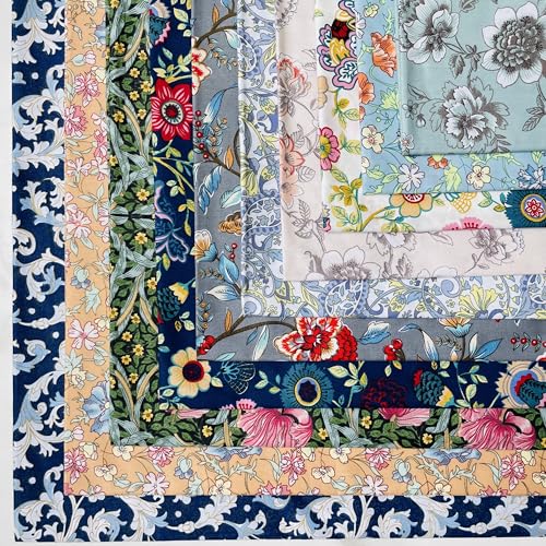 5"x 5" 50pcs Cotton Fabric Squares for Sewing Quilting Supplies- Morris B - color: Morris B, size: 50 PCS 5"x5"