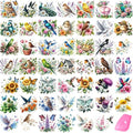 48 Sheets Rub on Transfers for Crafts and Furniture Rub on Transfer Stickers Decals for Wood,2.5 * 2.5inch (Insects Birds) - style: Insects Birds