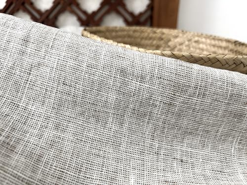 100% Linen Fabric, Délavé Vintage Yarn Dyed, Medium-Heavy Weight – 52" Wide Pre-Washed Soft for Apparel, Crafts & Home Decor | The Linen Lab (Beige Dot, 3 Yard pre Cut) - color: Beige Dot, size: 3 yard pre cut