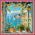 Dooxvey Counted Cross Stitch Kits for Adults 11CT Printed Cross-Stitch Patterns Cross Stitching Embroidery Kit Stamped or Counted Needlepoint Kits-Seaside Scenery 18×18 inch - color: ColorDIY08