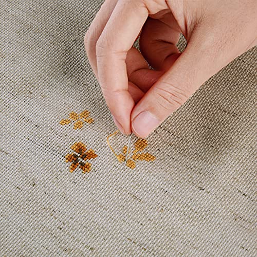 Aida Cloth Big Size 18 Count, Light Oatmeal Cross Stitch Fabric, 59 inch by 36 inch (59 inch by 1 Yard) - color: Light Oatmeal, size: 59" x 36"