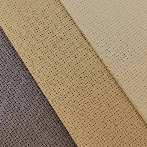 KCS 3 pc of 12" x 18" 18CT Counted Cotton Aida Cloth Cross Stitch Fabric (Antique White +Oatmeal+Light Steel Grey) - color: Antique White +Oatmeal+light Steel Grey