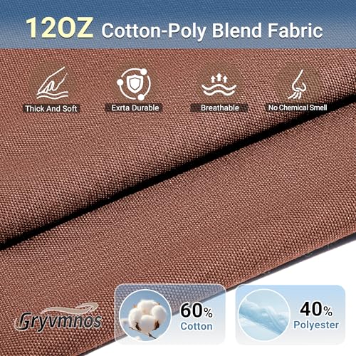 12oz Heavy Duty Cotton Canvas Fabric, Thickend Cotton Duck Cloth, 5 Yard - color: Brown, size: 5 Yards Pre-cut