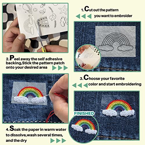 66Pcs Stick & Stitch Water Soluble Embroidery Letter Patterns - color: Letter