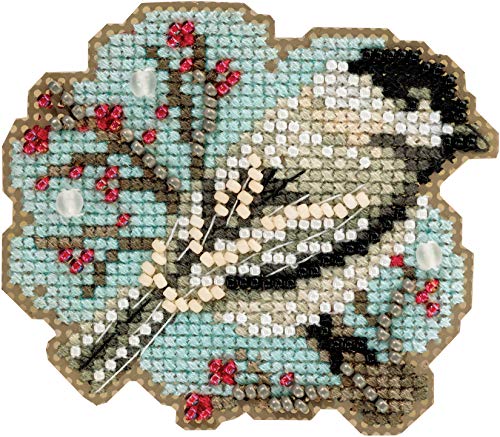 Little Chickadee Beaded Counted Cross Stitch Ornament Kit Mill Hill 2018 Winter Holiday MH181831