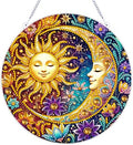 ZeeLionArt Hanging Diamond Art Kits for Adults,Sun and Moon Pendant Diamonds Painting Art Kit,7.1x7.1inch Acrylic Diamonds Painting Board Kit Ornament, Special Crystal Diamond Hanging Ornament - color: DP04159