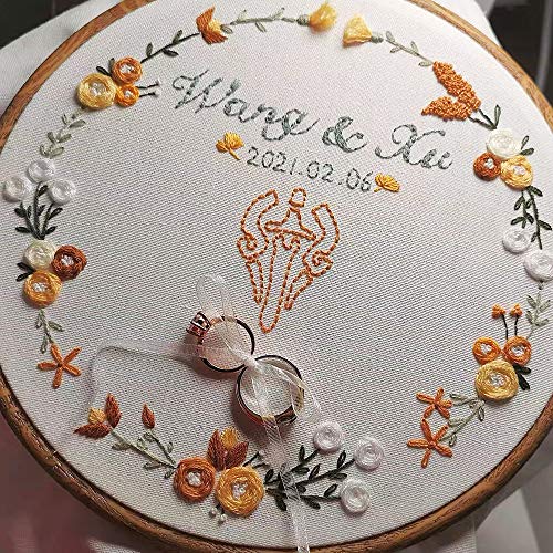 4 Pieces Embroidery Hoop Ring Plastic Cross Stitch Hoops Set Imitated Wood Display Frame Circle and Oval Embroidery Kits for Art Craft Sewing and Hanging,With 16pcs Gold Eye Sewing Needles - style: 4 pcs circle sizes