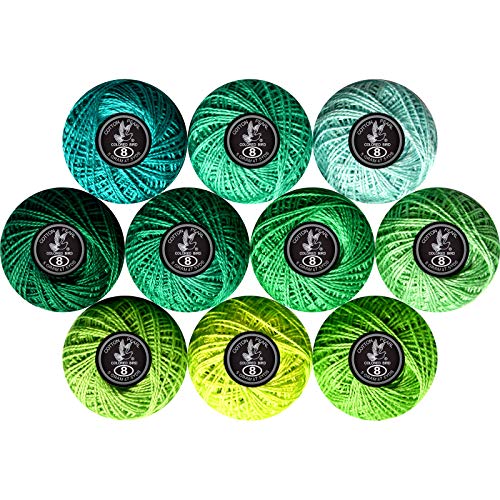 Crochet Thread 10 Balls Cardinal Size 8 for Crochet Hardanger Cross Stitch Needlepoint Hand Embroidery (Cayon Series) - color: cayon series