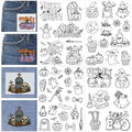 Water Soluble Stabilizer Embroidery Pattern - Halloween Stick & Stitch Embroidery Paper Wash Away, Ghost, Pumpkin Hand Sewing Embroider Patterns for Jean Bag T-Shirt (4 Sheets) - style: Ghost905