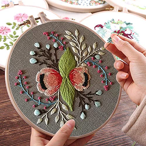 Louise Maelys Botanical Embroidery Kit for Beginners Stamped DIY Craft - color: Color 1
