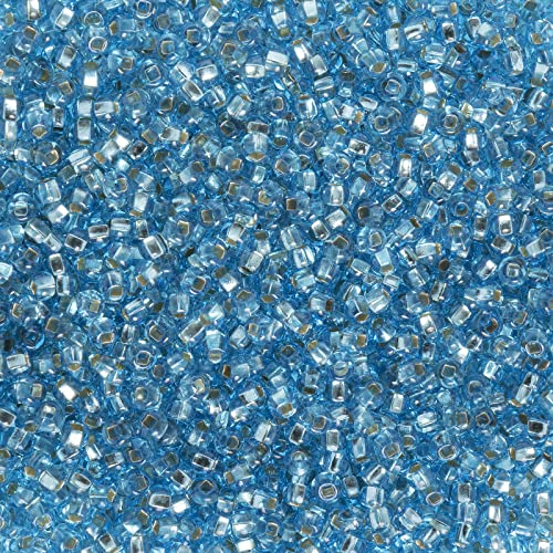 John Bead 24g Vial Czech Glass Seed Beads 10/0 Light Blue Silver Lined Beads for Jewelry Making Crafts - color: Light Blue Silver Lined