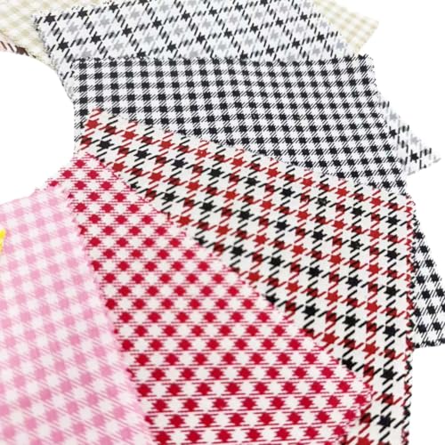5x5 Inch Gingham Fabric Squares,Charm Packs Clearance,Pre-Cut Houndstooth Pattern Bundles for Quilting & DIY Crafts (42Pcs) - color: Gingham, size: 5 inch x 5 inch