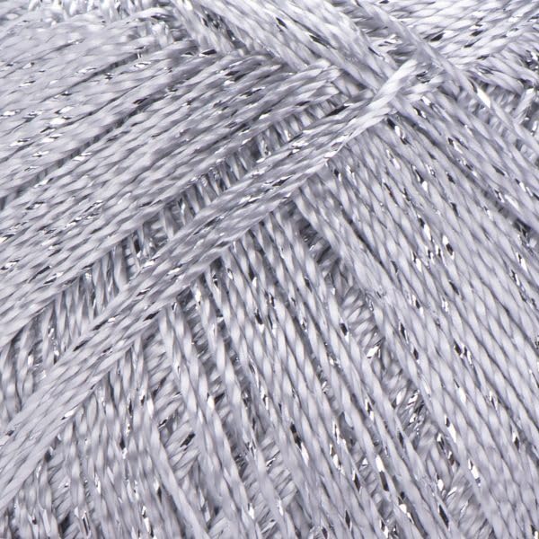 YarnArt Bright Metallic Glitter Yarn – 80% Polyamide 20% Metallic Polyester, 90g 340m, Soft Sparkle Fiber for Crochet, Lace, Summer Tops & Accessories – 4 mm Needle & Hook (128, Silver) - color: 128, Silver