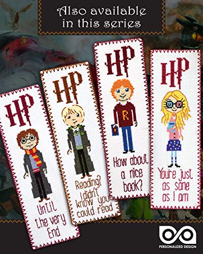 Personalized.Design Cross Stitch Kit of Bookmark - Hermione Quote 'Honestly Don't You Two Read?' - color: Hermione