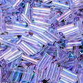 4200pcs Glass Bugle Beads, Mini Long Tube Seed Beads Bulk, Tiny Small Loose Spacer Embroidery Beaded for Bracelets Jewelry Making Sewing, Crafts, Christmas Ornaments, 2×6mm, Clear White AB - color: Clear White AB