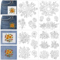Sunflower Letter Embroidery Patterns, Water Soluble Stick and Stitch Paper - style: Flower130