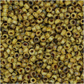 Miyuki Round Seed Beads, 11/0, Opaque Canary Yellow Matte Picasso, 8.5g Tube, Glass Beads for Loom Weaving, Embroidery, Stringing & Jewelry Making, Made in Japan