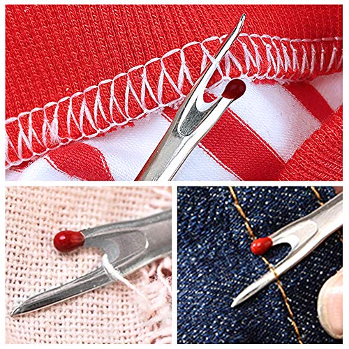 6 PCS Seam Ripper Set, 8 Pcs Sewing Thimble + 30 Pcs Sewing Needles, Ergonomic Grip Seam Ripper for Sewing Crafting and Removing Embroidery Hems and Seams