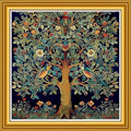 Dooxvey Counted Cross Stitch Kits for Adults 11CT Printed Cross-Stitch Patterns Cross Stitching Embroidery Kit Stamped or Counted Needlepoint Kits-Tree of Life Bird 18x18 inch - color: ColorDIY03