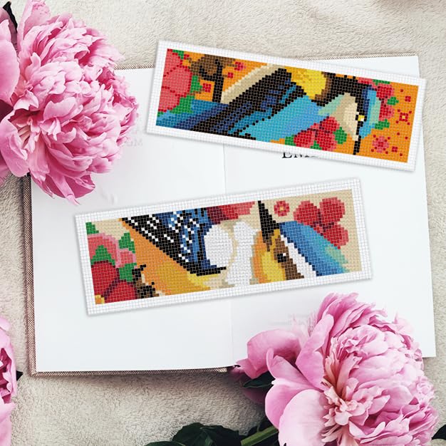 INFUNLY 6PCS Blue Bird Cross Stitch Bookmark Kit for Adult 3×8.5inch Parrot Stamped Embroidery Bookmark Kits with Flower Birds Needlepoint Bookmark Kit with Instruction for Book Lovers Readers - style: Blue Parrot