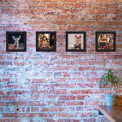 TOFOREVO 5x5 Picture Frames set of 4, Black - color: Black Wood Grain, size: 5x5