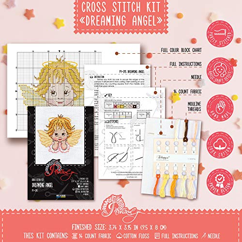 Povitrulya Embroidery Kit for Babies with Pattern “Dreaming Angel” - color: Angel