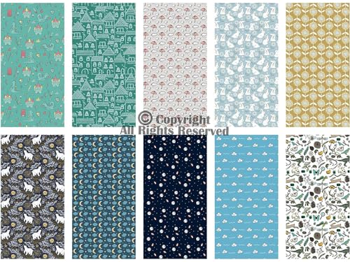 Craftido -25 Options- 100% Cotton Quilting Fabric Bundles 10pcs Fat Quarters 18”x21”-Medium Weight 5.2 oz- Soft Cotton for Quilting, Sewing Project, Patchwork, DIY Crafts – Baby Boy - color: Baby Boy