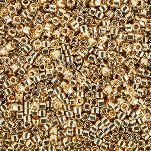 Miyuki Delica Seed Beads - color: DB0034 - Light 24K Gold Plated