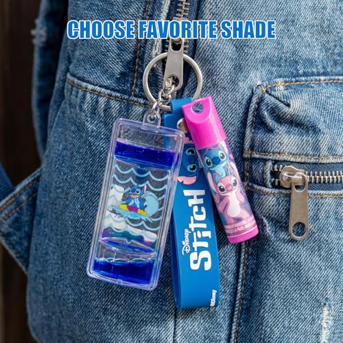 Stitch Keychain Lip Balm Set, 7-Piece Plant-Based, Ages 3+ - color: Stitch