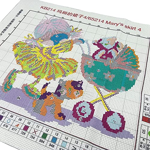Howie's Needlepoint Cross Stitch Kits, 11CT Pre-Printed Pattern Needlepoint Kits, Full Range of Stamped Starter Kits (Mary's Skirt, 15.4 x 13.4 Inch) - color: Mary's Skirt