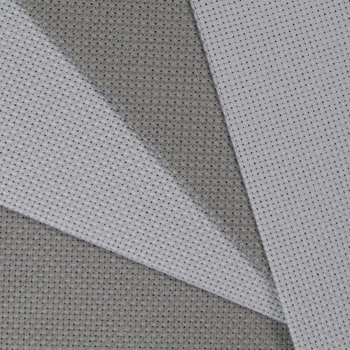 KCS 4 pc of 12" x 18"(30cmx45cm) 14CT Counted Cotton Aida Cloth Cross Stitch Fabric (Light Grey+Medium Grey) - color: Light Grey+medium Grey