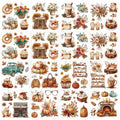 12 Pcs Fall Rub on Transfers for Furniture Crafts 5.9x5.9 Inch - color: Autumn Food