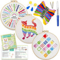 Cat Embroidery Kit for Beginners - Stamped Cross Stitch for Adults - color: Stitch Dictionary Cat