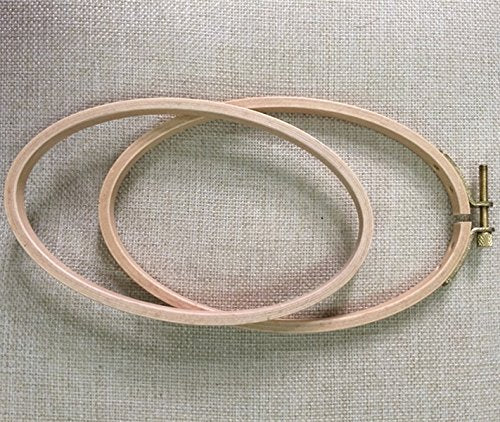 BWRMHME 6 X 4 Inch Wooden Hand Oval Embroidery Hoops for Cross-Stitch Quilting Hoops Needlework Sewing Craft Tool- 16X10 cm