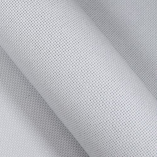 19" x 28" 14CT Counted Cotton Aida Cloth Cross Stitch Fabric (Light Grey) - color: Light Grey