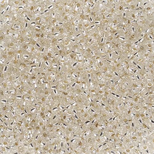 John Bead 24g Vial Czech Glass Seed Beads 10/0 Crystal Silver Lined Beads for Jewelry Making Crafts - color: Crystal Silver Lined