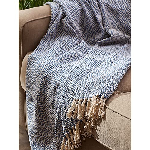 DII Diamond Throw Collection Cotton Woven, 50x60, Artichoke - color: Artichoke