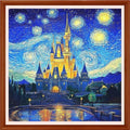 Redxing Counted Cross Stitch Kit for Beginners,Unprinted Needlepoint Kits for Beginners Cross Stitching Embroidery Kit 11CT Stitches kit-Van Gogh Starry Night Castle 18x18 inch - color: Setpattern11