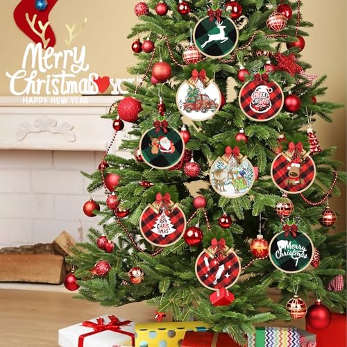 FEBSNOW 16Pcs 3 Inch Embroidery Hoops Adjustable Circle Cross Stitch Ring - style: 3 Inch