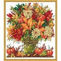 Design Works Crafts Fabulous Fall Counted Cross Stitch Kit, Yellow,Orange,White,Red