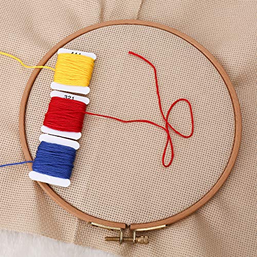 Aida Cloth 14 Count Cross Stitch Fabric,12×18inch,5Pcs (litgh Khaki) - color: Tan