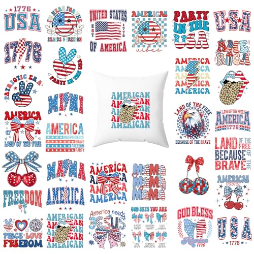 Independence Day Iron on Transfers Heat Transfer Vinyl 32pcs - color: Independence