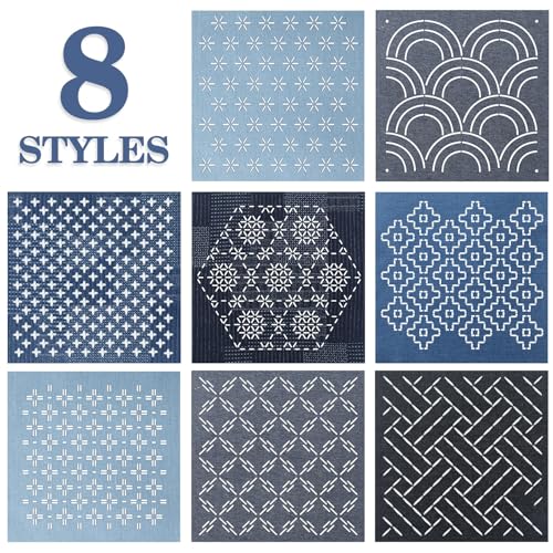 Yousoontic 24 Sashiko Stencil Kit, 4.7" Plastic Templates, Classic - style: Classic