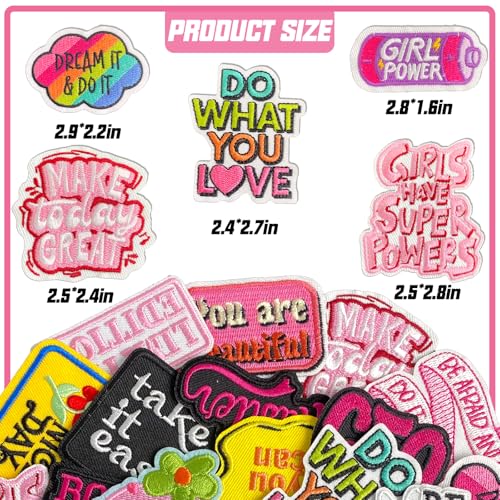 J.CARP Phrase Iron on Patches Embroidered Large Patch Sew on for Clothing, Hats, Backpacks, Jackets, and Purse 25Pcs - color: Phrase Patches 25Pcs